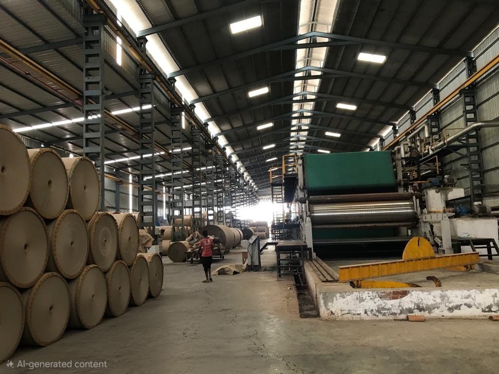 Kraft paper roll produced on a Rajshree kraft paper making machine