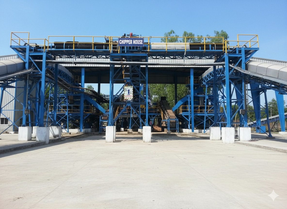 Wood handling and log yard system at a pulp mill by Rajshree Group